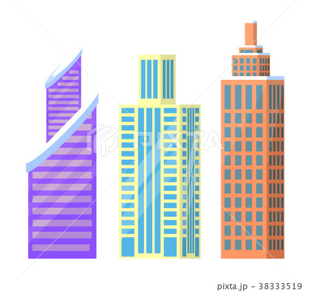 Set of City Buildings Icons Vector Illustration Set of City Buildings Icons Vector Illustration 38333519