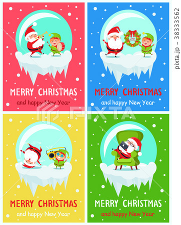 Merry Christmas Happy New Year Santa Elf Banners Merry Christmas Happy New Year Santa Elf Banners 38333562