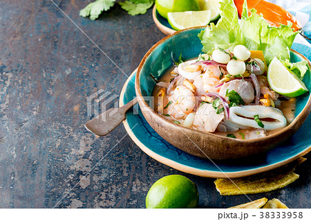 PERUVIAN CEVICHE SEBICHE. Peruvian seafood and 38333958