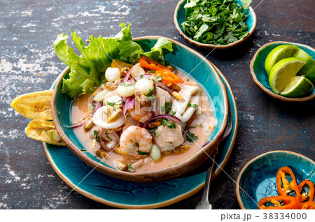 PERUVIAN CEVICHE SEBICHE. Peruvian seafood and 38334000