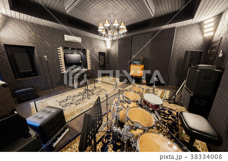 professional recording studio with musical 38334008