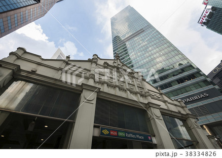 Raffles Place MRT at Singapore Business District Raffles Place MRT at Singapore Business District 38334826