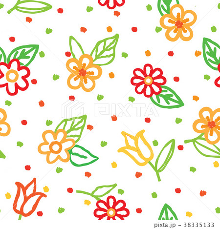 Floral seamless pattern Flowers, leaves ornament 38335133