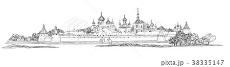 Russian famous landmark. Solovki monastery skyline 38335147