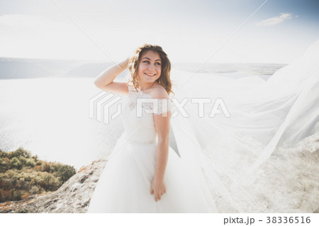 Pretty lady, bride posing in a wedding dress near Pretty lady, bride posing in a wedding dress near 38336516