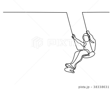Girl swinging on swing 38338631
