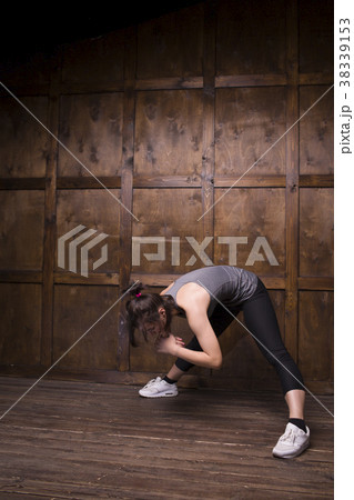 Sport concept - woman doing sports 38339153