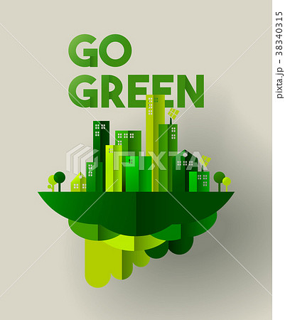 Green city paper cut concept for environment care Green city paper cut concept for environment care 38340315