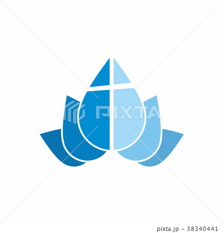 Cross and water drops Cross and water drops 38340441