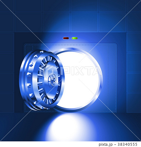 Light through an open door of the bank safe-vault 38340555