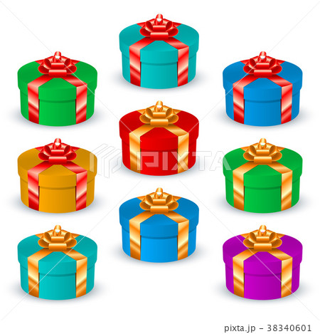 Round Gift Boxes Set Multicolor Round Gift Boxes Set Multicolor 38340601