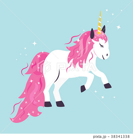 Vector illustration of cute dreaming unicorn 38341338