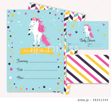 Vector illustration of cute dreaming unicorn Vector illustration of cute dreaming unicorn 38341344
