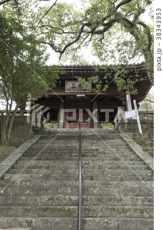 聖福寺の天王殿と石段 38343953