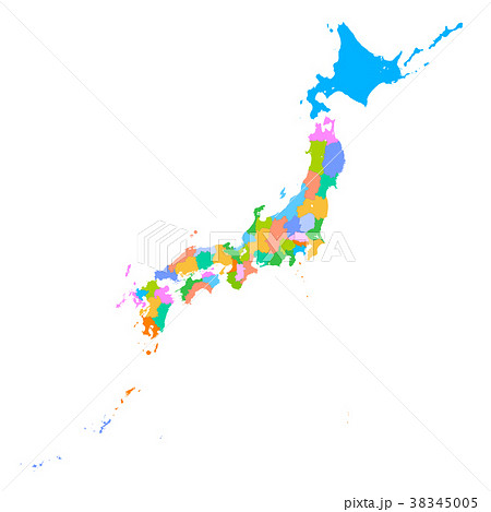 47都道府県と日本列島 38345005