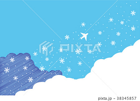 素材-空と飛行機（冬2） 38345857