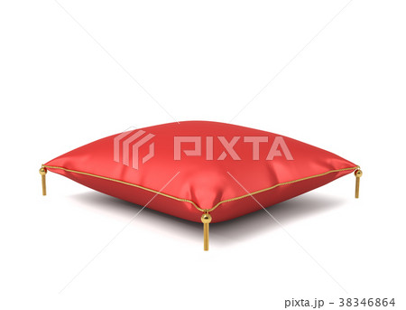 3d rendering of a red silk royal pillow with 3d rendering of a red silk royal pillow with 38346864