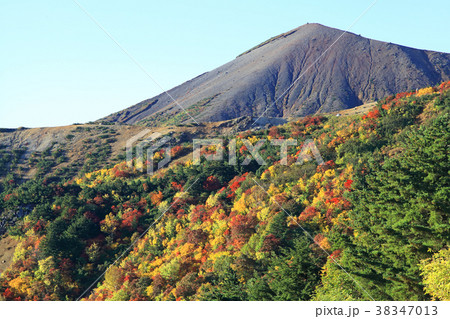 浄土平 紅葉の写真素材