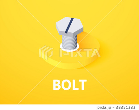 Bolt isometric icon, isolated on color background 38351333