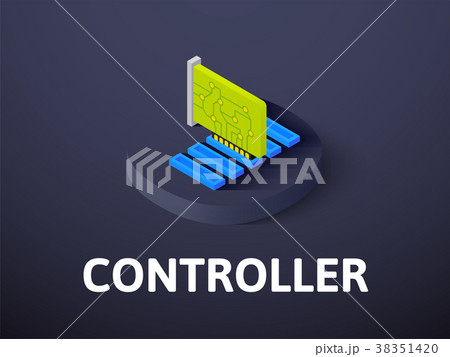 Controller isometric icon, isolated on color 38351420