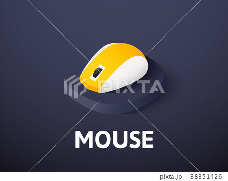 Mouse isometric icon, isolated on color background 38351426