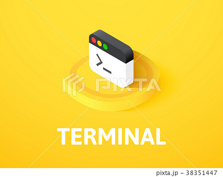Terminal isometric icon, isolated on color 38351447