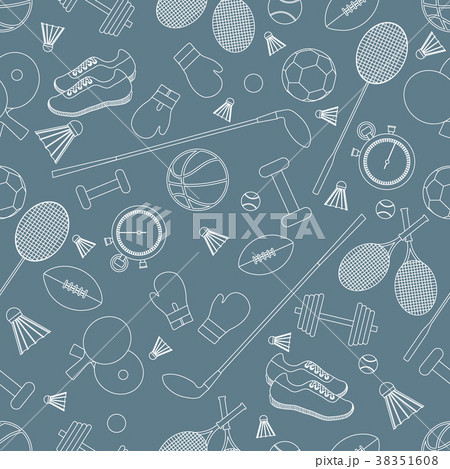 Seamless pattern on the sports theme sports and 38351608