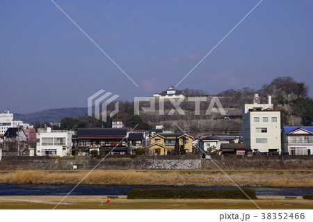 岡山県津山市の桜の名所「鶴山公園(津山城趾)」:全景 岡山県津山市の桜の名所「鶴山公園(津山城趾)」:全景 38352466