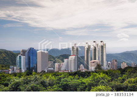 business buildings modern city area in the jungle 38353134