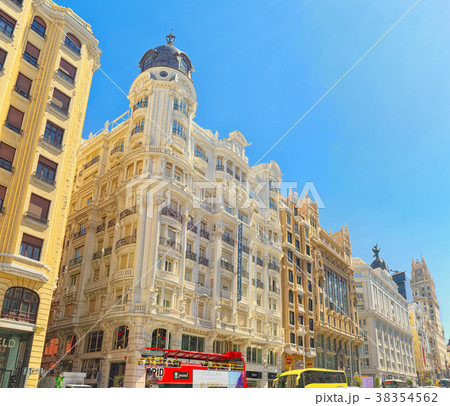 Gran Via Street in Madrid,at day time 38354562