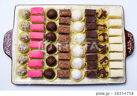 Various candies served on a plate Various candies served on a plate 38354758