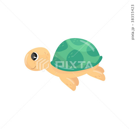 Icon of little swimming turtle. Adorable marine Icon of little swimming turtle. Adorable marine 38355423