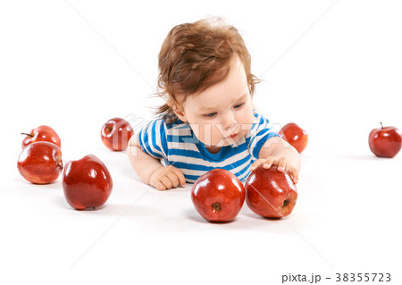 a newborn surrounded by apples a newborn surrounded by apples 38355723