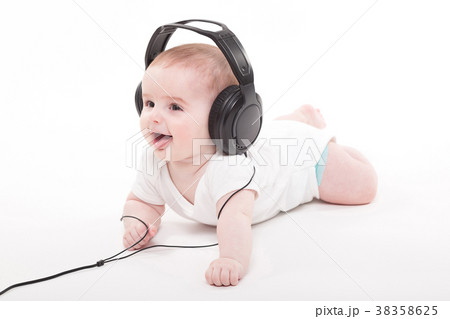 charming baby on a white background with charming baby on a white background with 38358625