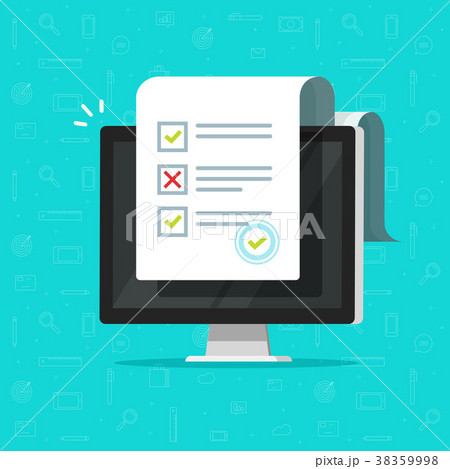 Online form survey on computer vector illustration Online form survey on computer vector illustration 38359998