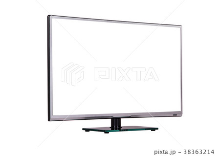 modern thin plasma LCD TV on a silver black glass modern thin plasma LCD TV on a silver black glass 38363214