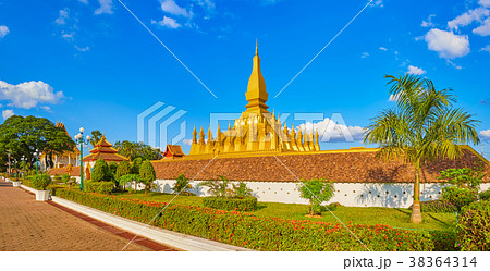 View of the Pha That temple. Vientiane, Laos. 38364314