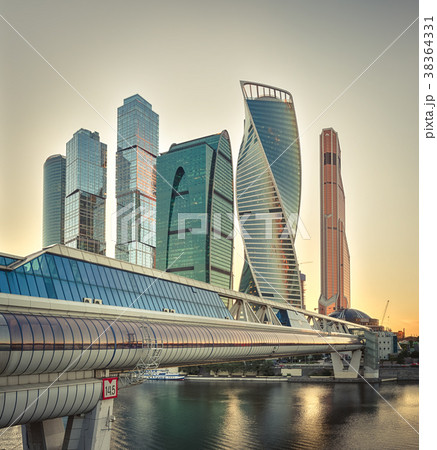 Moscow City at sunset. 38364331