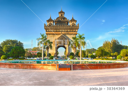 Patuxay monument in Vientiane, Laos 38364369