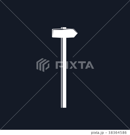 Silhouette Hammer on aBlack Background 38364586