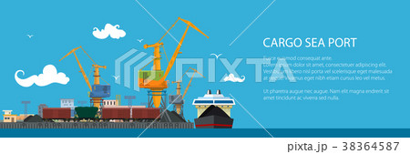 Banner with Cargo Seaport 38364587