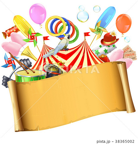 Vector Circus Paper Placard Vector Circus Paper Placard 38365002