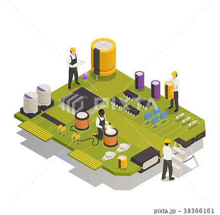 Semiconductor Electronic Components Isometric 38366161