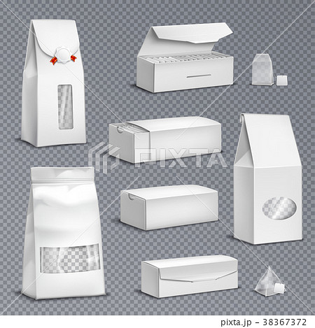 Tea Bags Packaging Realistic Transparent Tea Bags Packaging Realistic Transparent 38367372