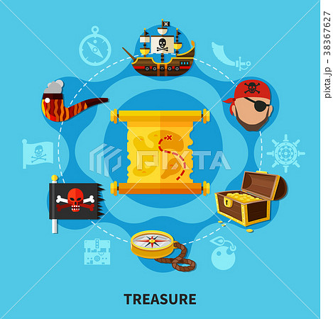 Pirate Treasure Round Composition 38367627