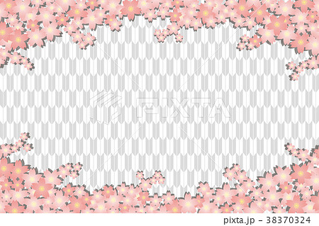 背景素材壁紙 桜の花 春 入学 卒業 年賀状 はがきテンプレート 正月 和風 成人式 矢羽根 矢絣柄のイラスト素材 38370324 Pixta