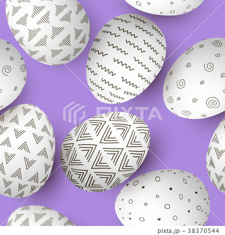 Set of decorated easter eggs. seamless pattern 38370544
