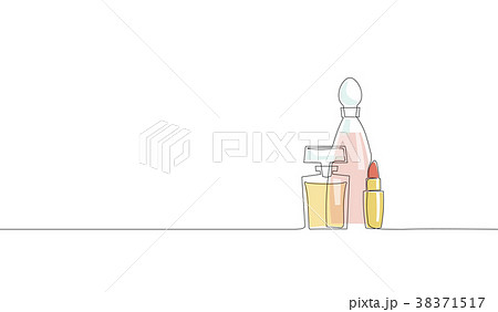 Single continuous line art perfume bottle lipstick Single continuous line art perfume bottle lipstick 38371517
