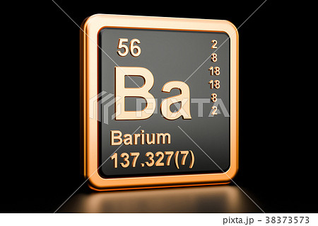 Barium Ba chemical element. 3D rendering 38373573