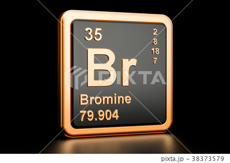 Bromine Br chemical element. 3D rendering Bromine Br chemical element. 3D rendering 38373579